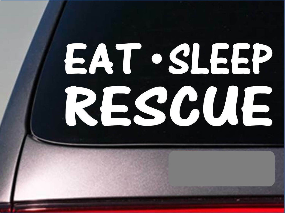 Eat Sleep Rescue Vinyl Decal – 8 Inch
