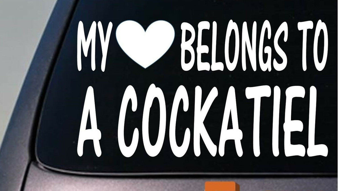 My Heart Belongs to a Cockatiel Vinyl Decal