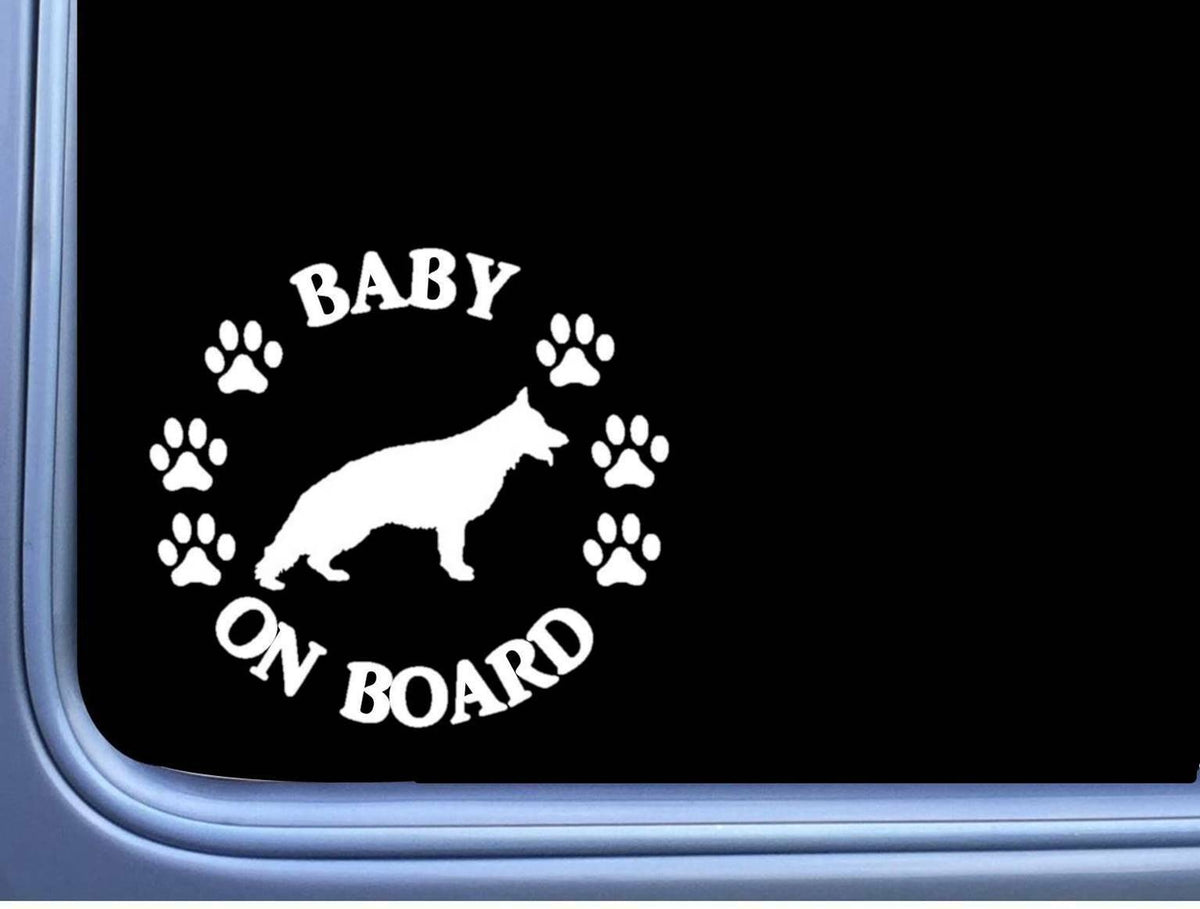 Baby on Board German Shepherd Dog Vinyl Decal – 6 Inch