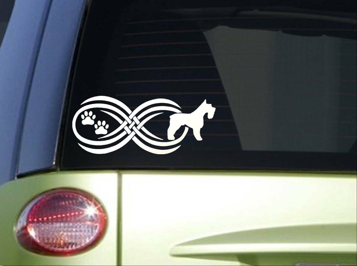 Tribal Schnauzer Infinity Sitcker Wide Vinyl Decal – 8.5 Inch