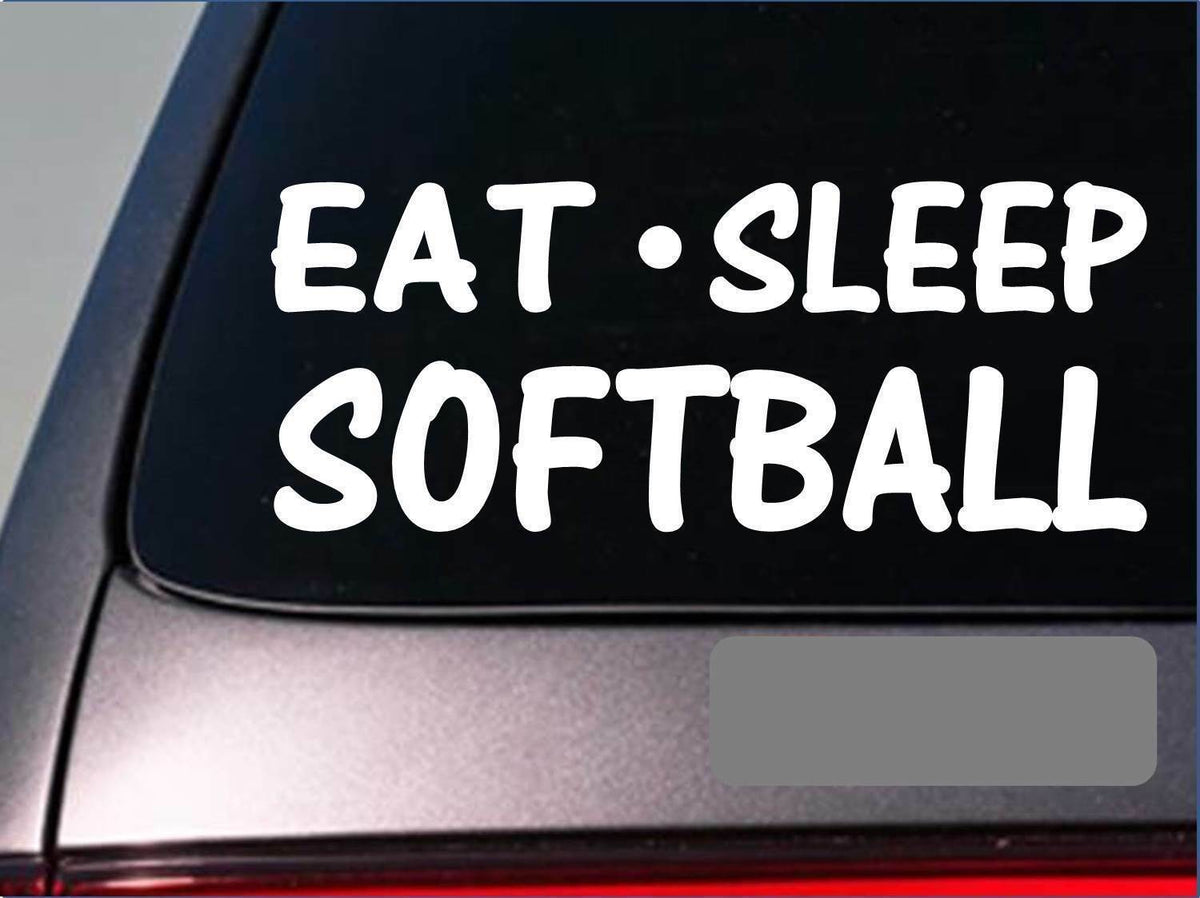 Eat Sleep Softball Vinyl Decal – 8 Inch