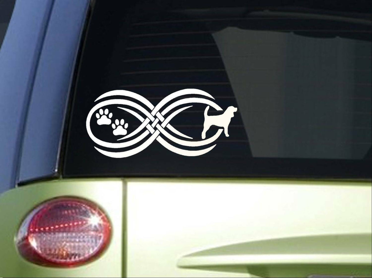 Tribal Beagle Hound Infinity Sitcker Wide Vinyl Decal – 8.5 Inch