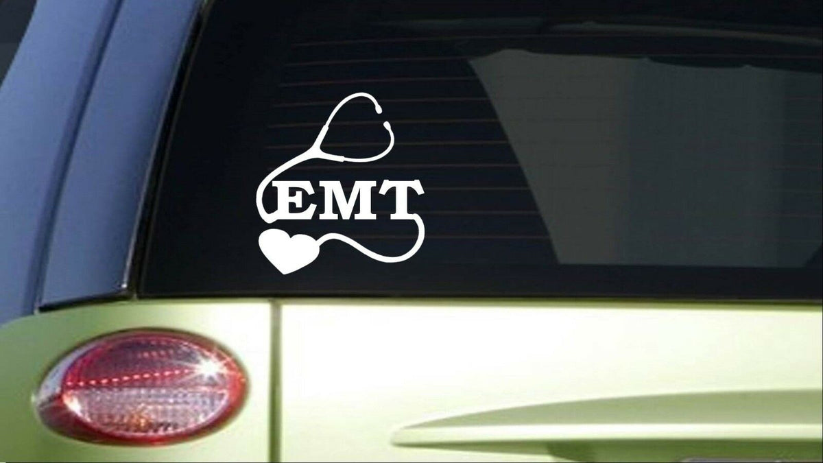 EMT Heart Vinyl Decal – 8 Inch