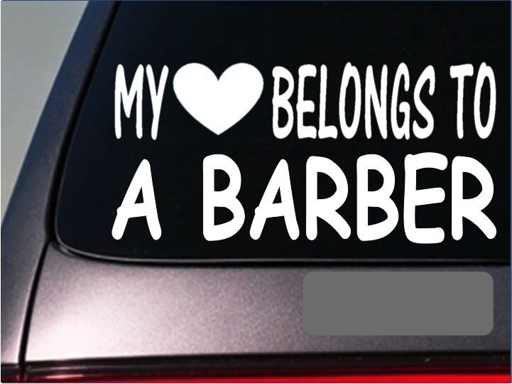 Barber My Heart Belongs Vinyl Decal – 8 Inch