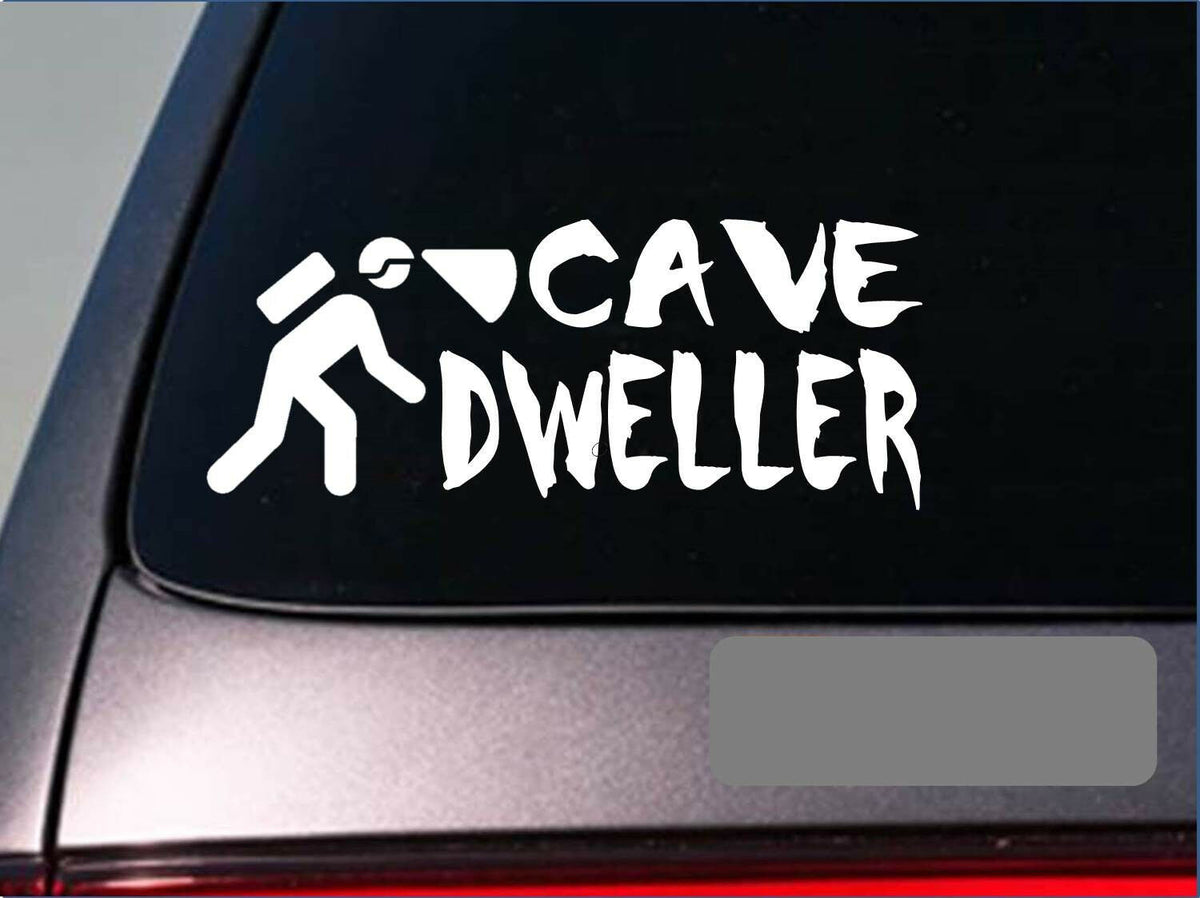 Cave Dweller Spelunking Hiking Geology Bats Light Cave Vinyl Decal – 8 Inch