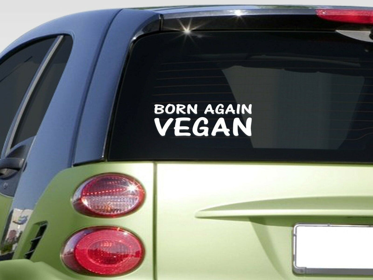 Born Again Vegan Vinyl Decal – 6 Inch