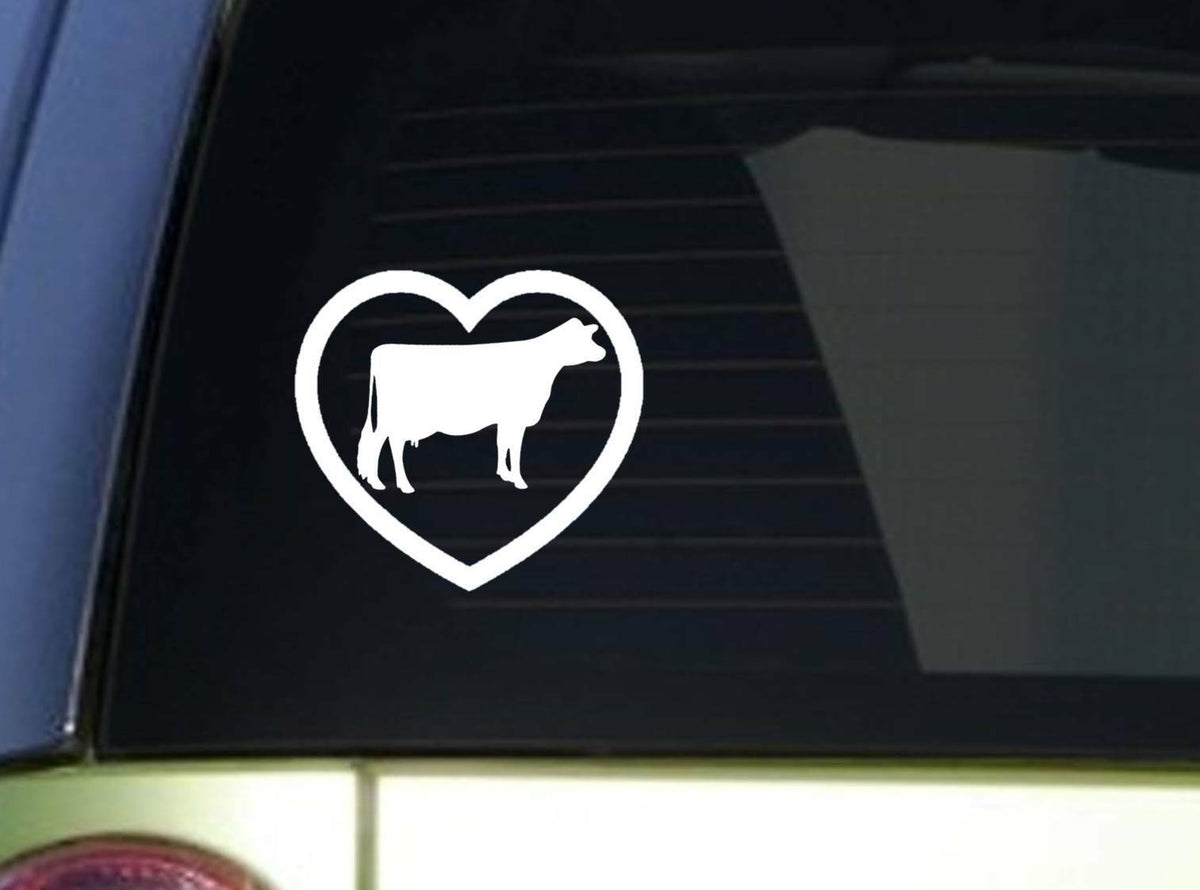 Dairy Cow Heart 6X Vinyl Decal – 6 Inch
