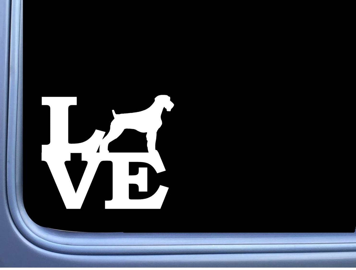 German Wirehaired Pointer Love Vinyl Decal – 6 Inch