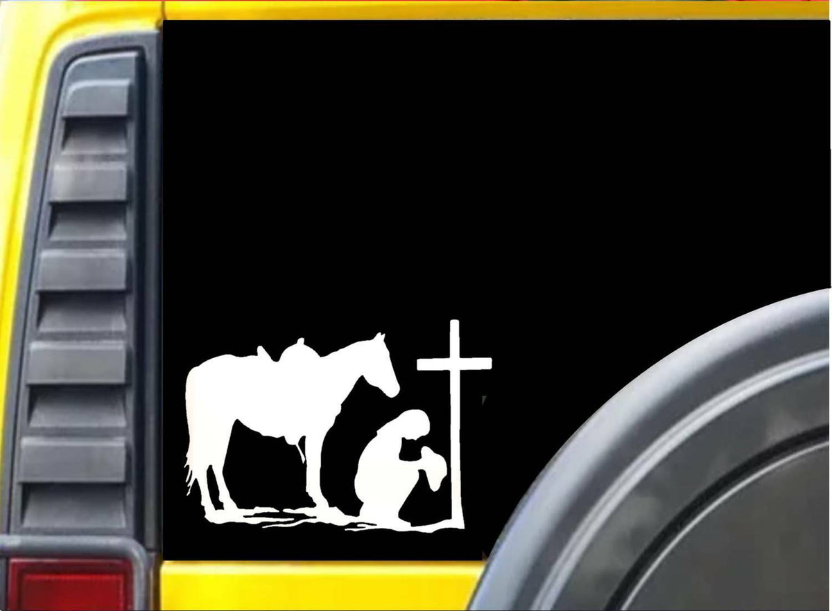 Cowgirl Praying Vinyl Decal – 8 Inch