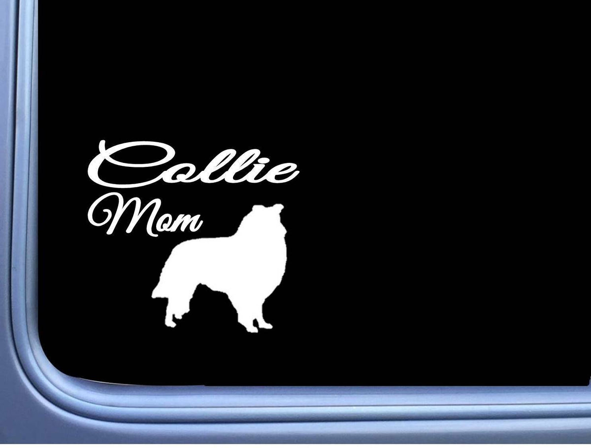 Collie Mom Wide Vinyl Decal – 6 Inch