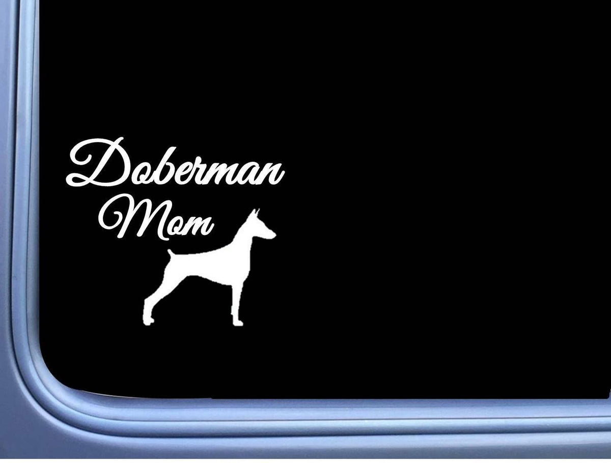 Doberman Mom Wide Vinyl Decal – 6 Inch