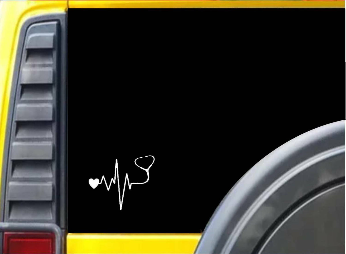 Stethoscope -Doctor- Nurse -Heart Vinyl Decal – 6 Inch