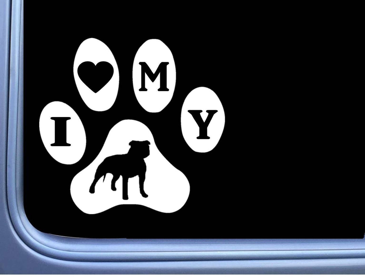 I Heart My Uncropped Pitbull Vinyl Decal – 6 Inch