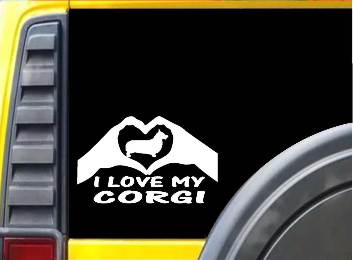 Corgi Hands Heart Vinyl Decal – 8 Inch