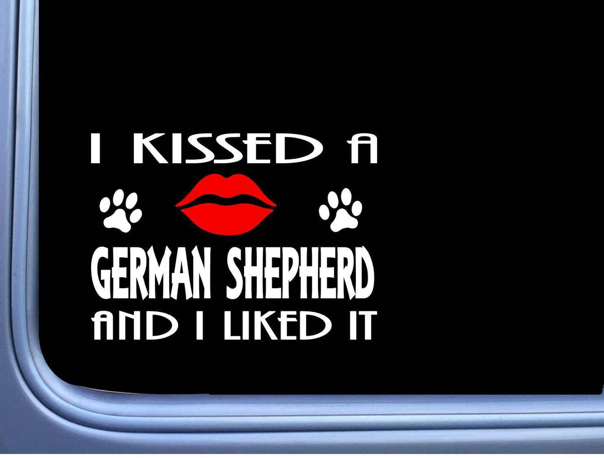 German Shepherd Kissed Dog Vinyl Decal – 8 Inch