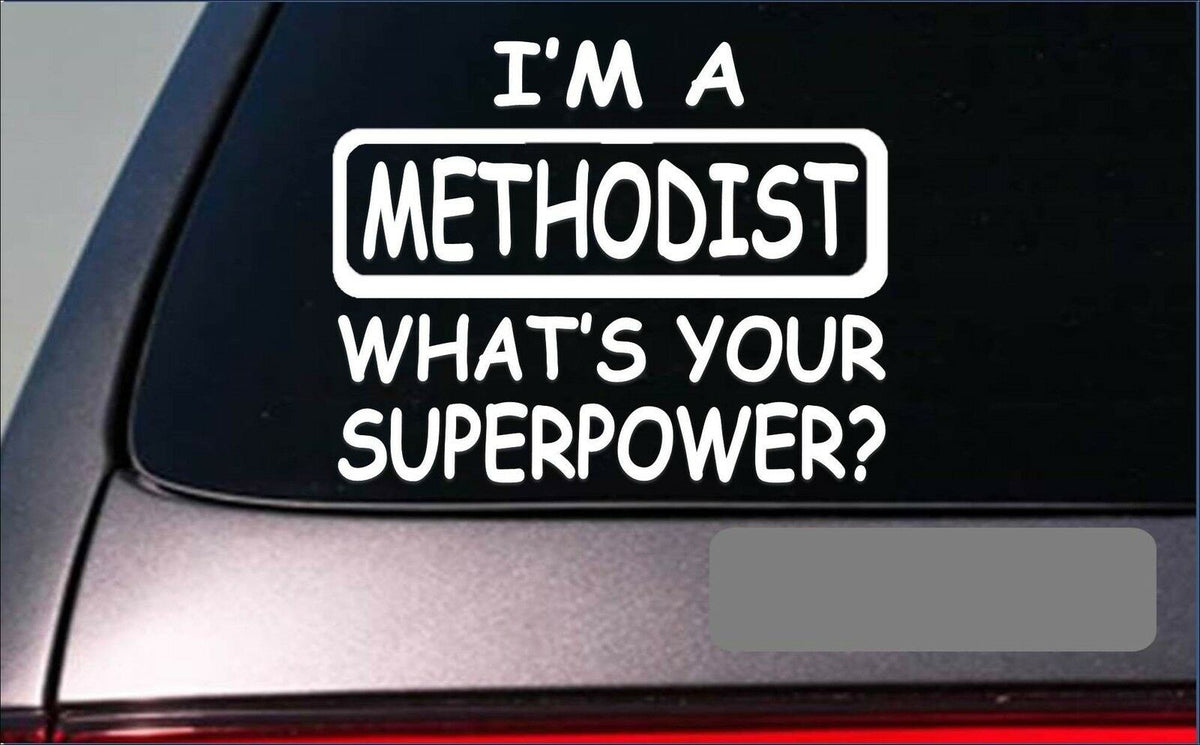 Methodist Superpower Vinyl Decal – 8 Inch