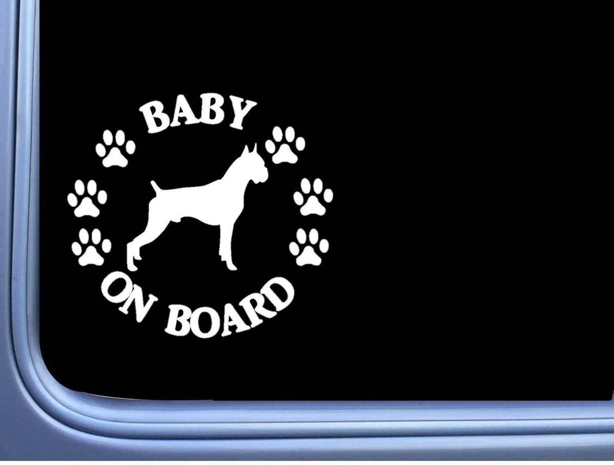 Baby on Board Boxer Cropped Vinyl Decal – 6 Inch