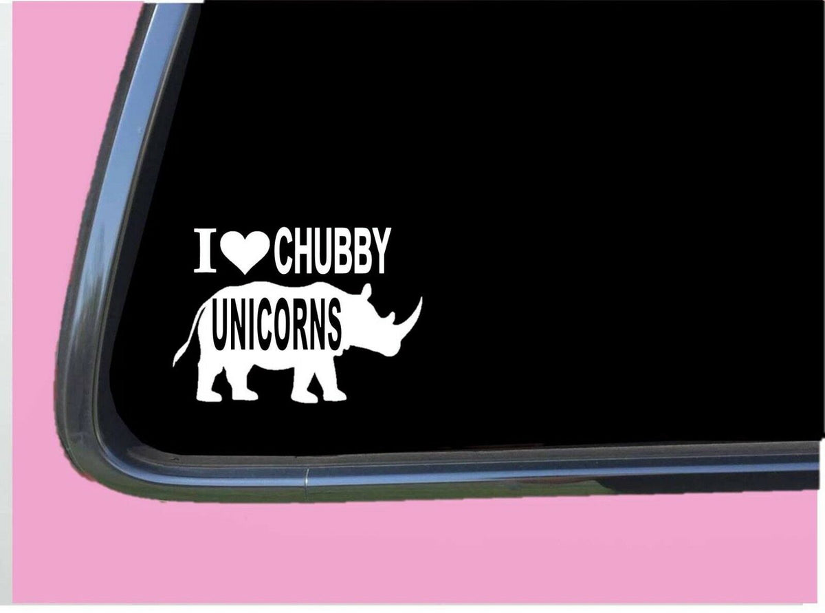 I Love Chubby Unicorns Vinyl Decal – 6 Inch