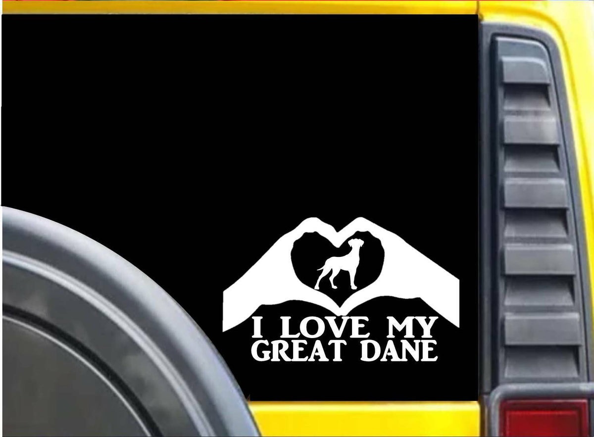 Great Dane Heart Hands Vinyl Decal – 8 Inch