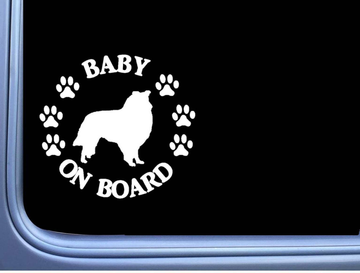 Baby on Board Collie Vinyl Decal – 6 Inch