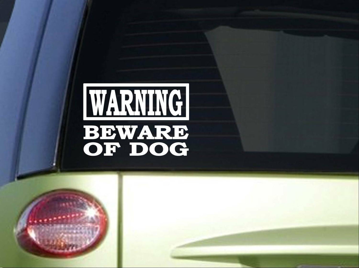 Warning Beware of Dog Vinyl Decal – 8 Inch