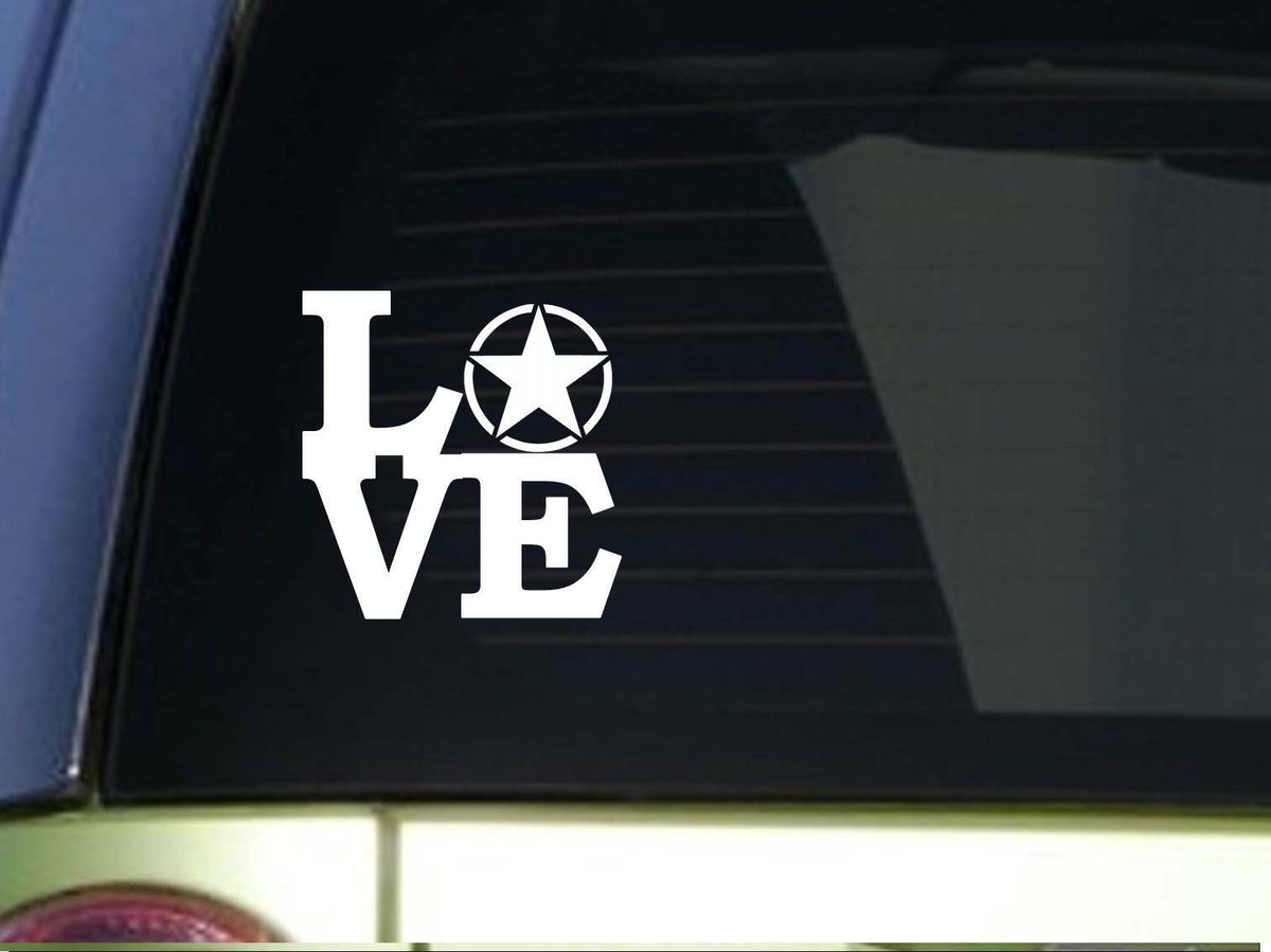 Love Army Star Vinyl Decal – 6 Inch