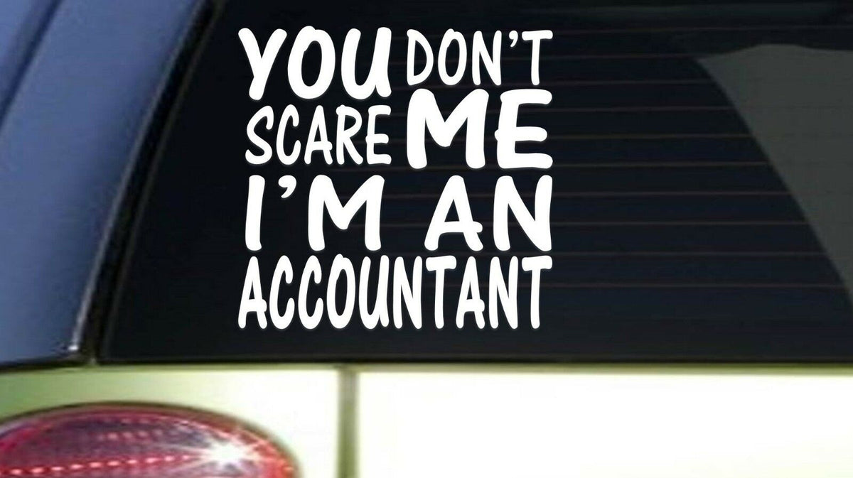 You Don't Scare Me Accountant Vinyl Decal – 6 Inch