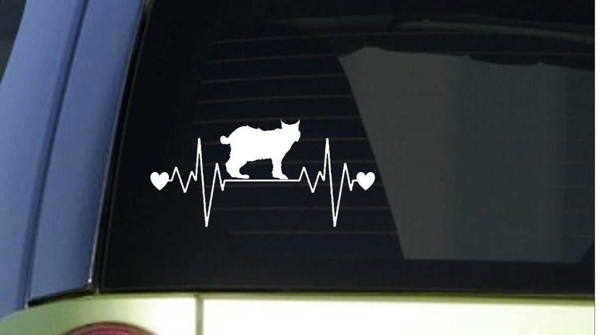 Bobcat Wildcat Heartbeat Lifeline Wide Vinyl Decal – 8 Inch