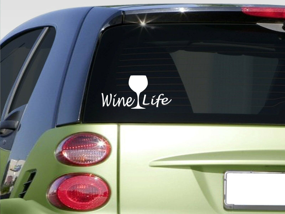 Wine Life Vinyl Decal – 8 Inch