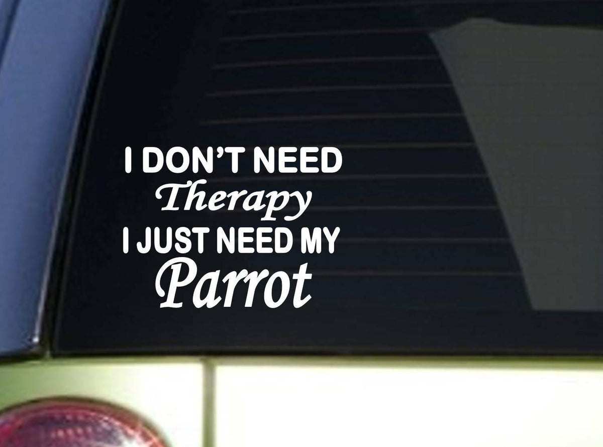 Parrot Therapy Vinyl Decal – 6 Inch