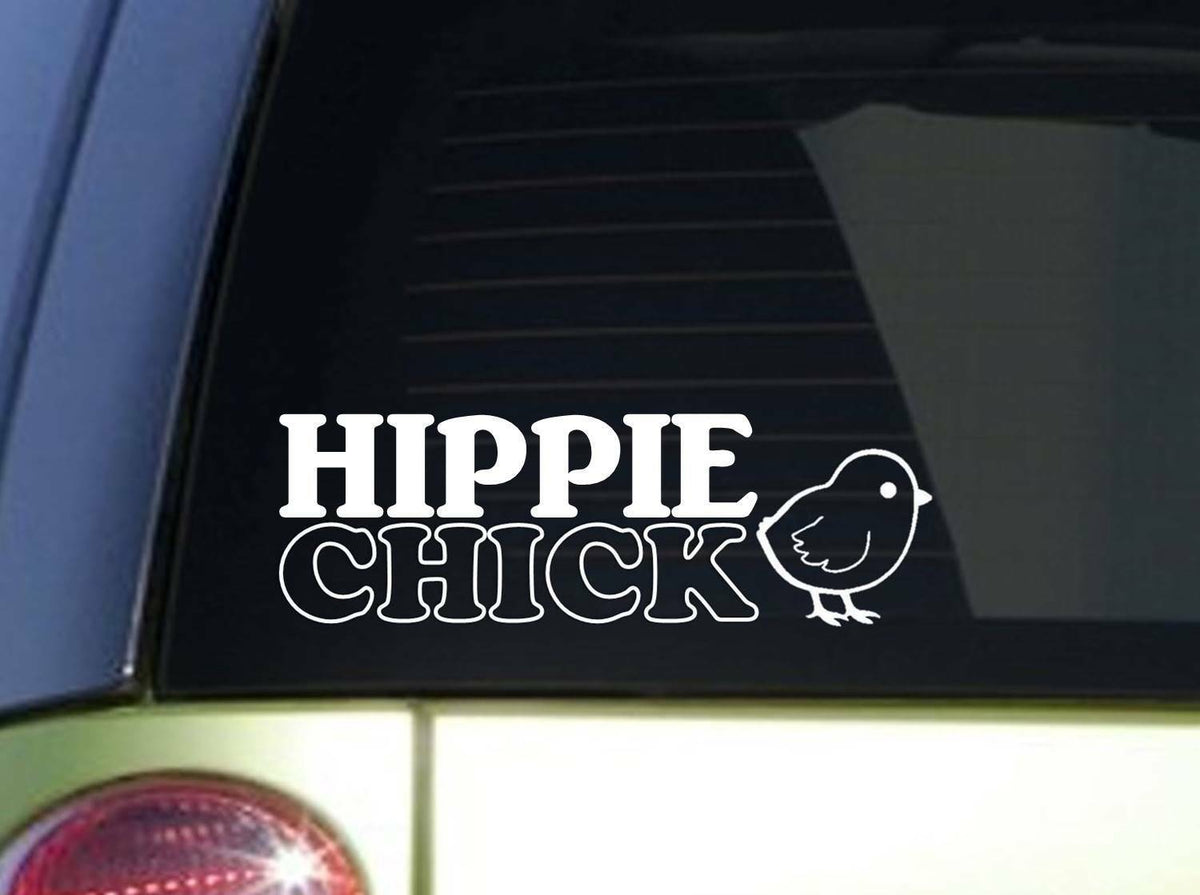 Hippie Chick Vinyl Decal – 8 Inch