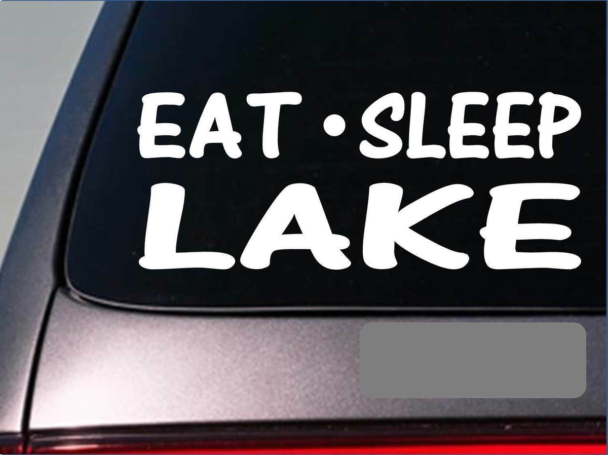 Eat Sleep Lake Vinyl Decal – 8 Inch