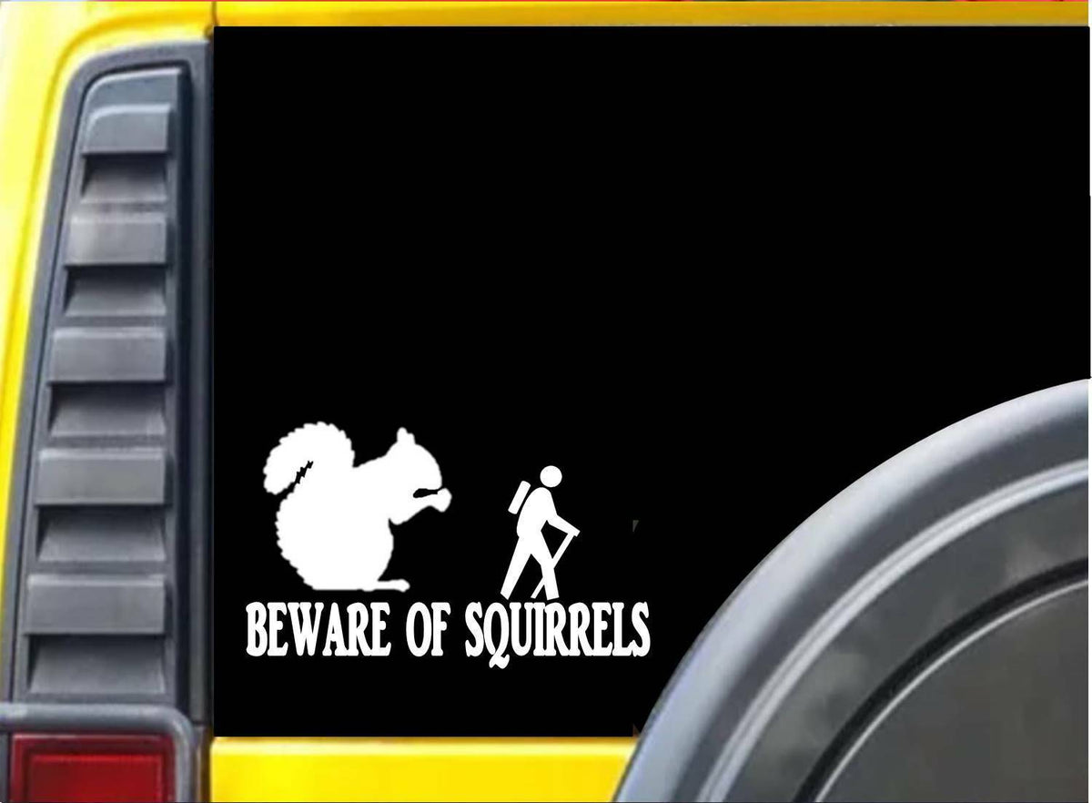 Beware of Squirrels Vinyl Decal – 8 Inch