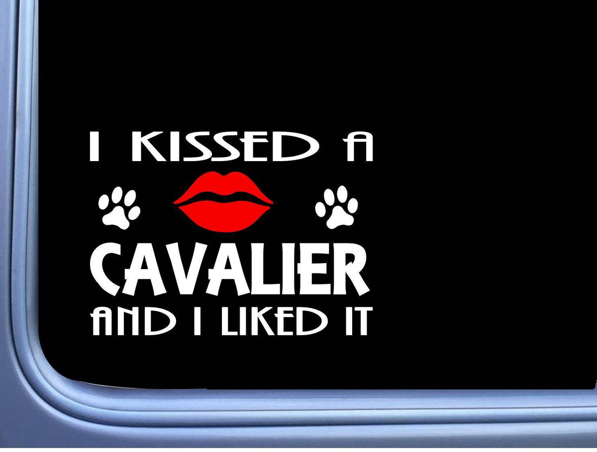 Cavalier Kissed Spaniel Dog Vinyl Decal – 8 Inch