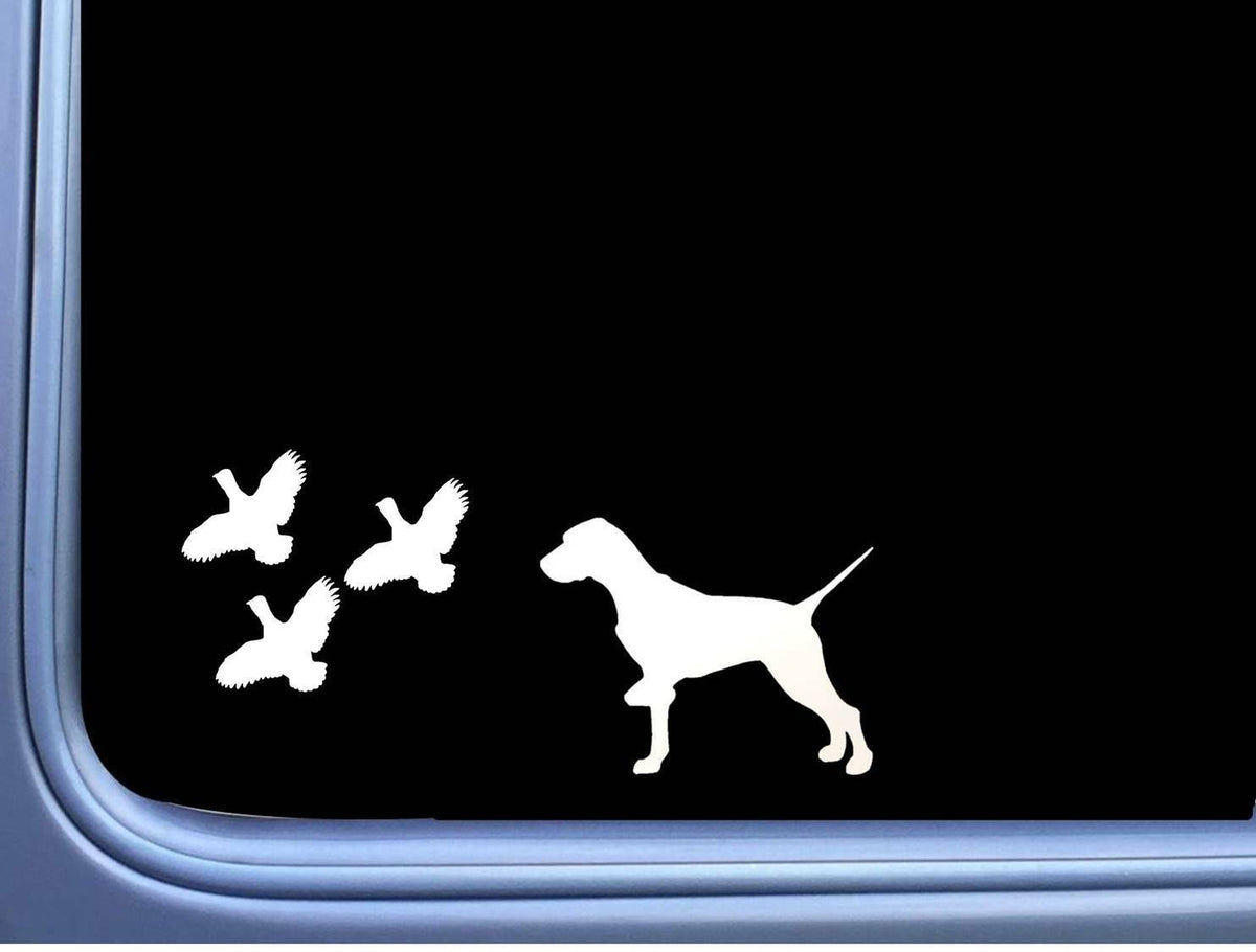 English Pointer 3 Quail Dog Vinyl Decal – 8 Inch