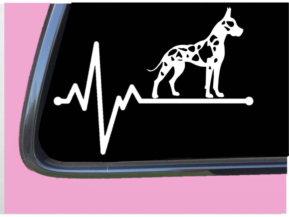 Harlequin Great Dane Lifeline Cropped Vinyl Decal – 8 Inch