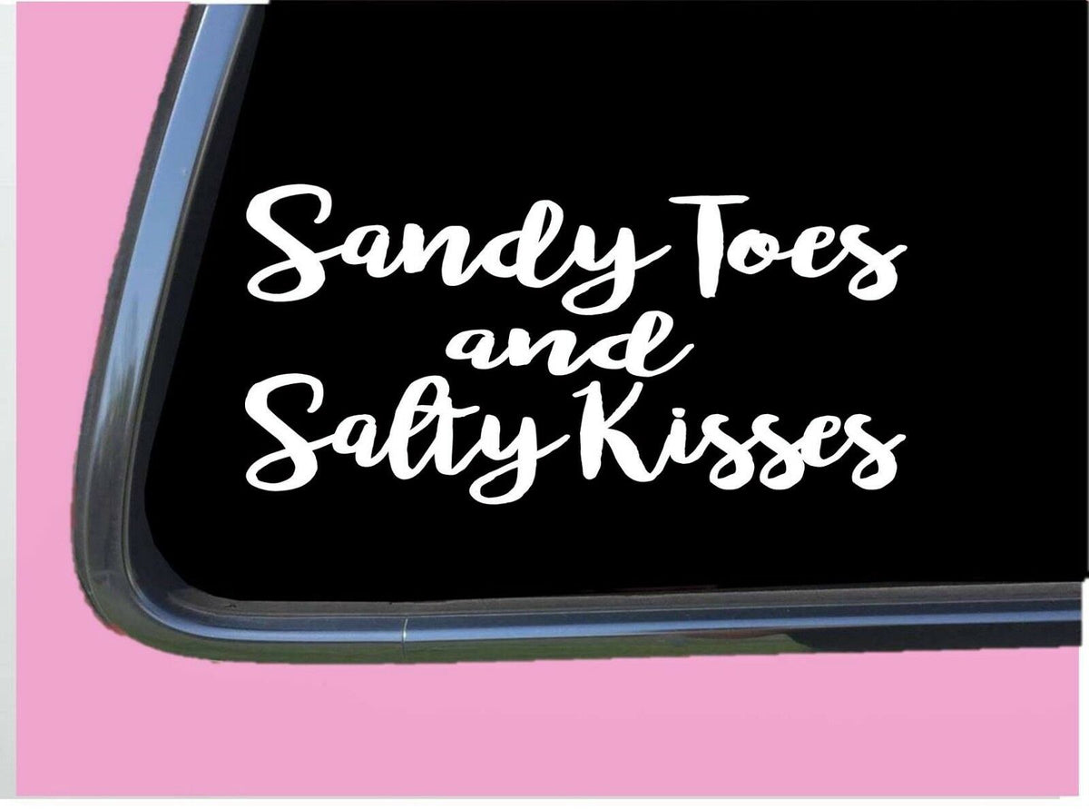 Sandy Toes Salty Kisses Vinyl Decal – 8 Inch