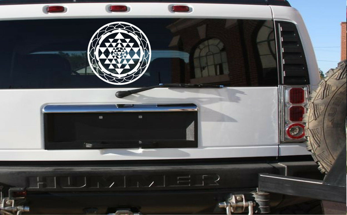 Sri Yantra Om Aum Yoga Tantra Meditation Hindu Buddha Symbol Vinyl Decal – 13 Inch