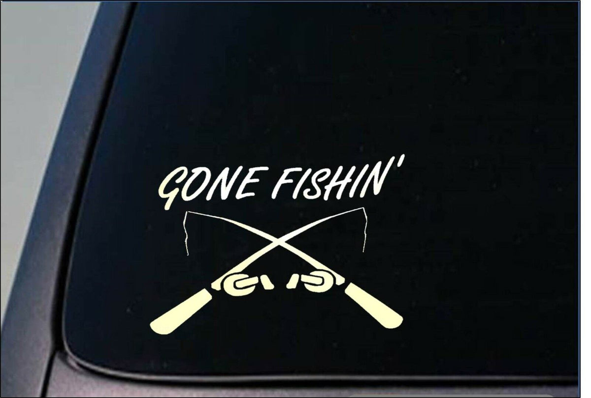 Gone Fishing Vinyl Decal – 8 Inch