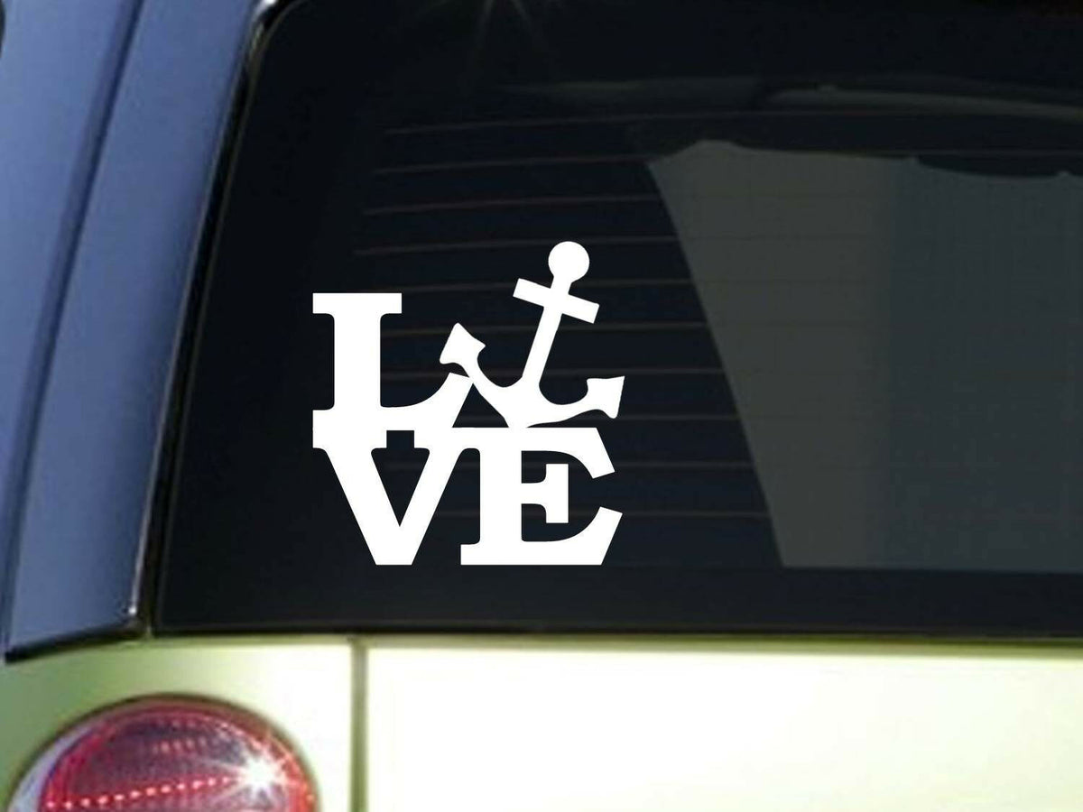 Anchor Love Vinyl Decal – 6 Inch