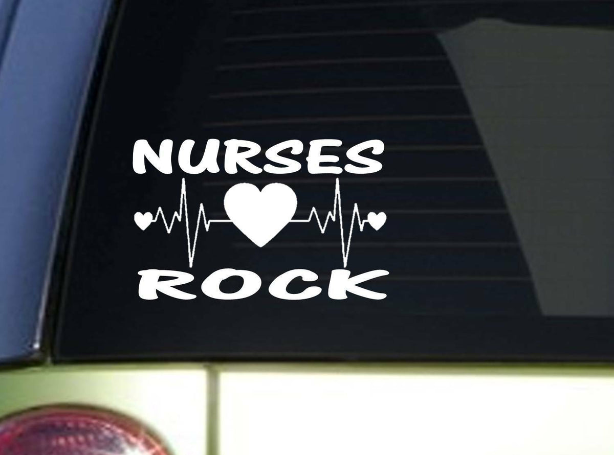 Nurses Rock Tall Vinyl Decal – 6 Inch