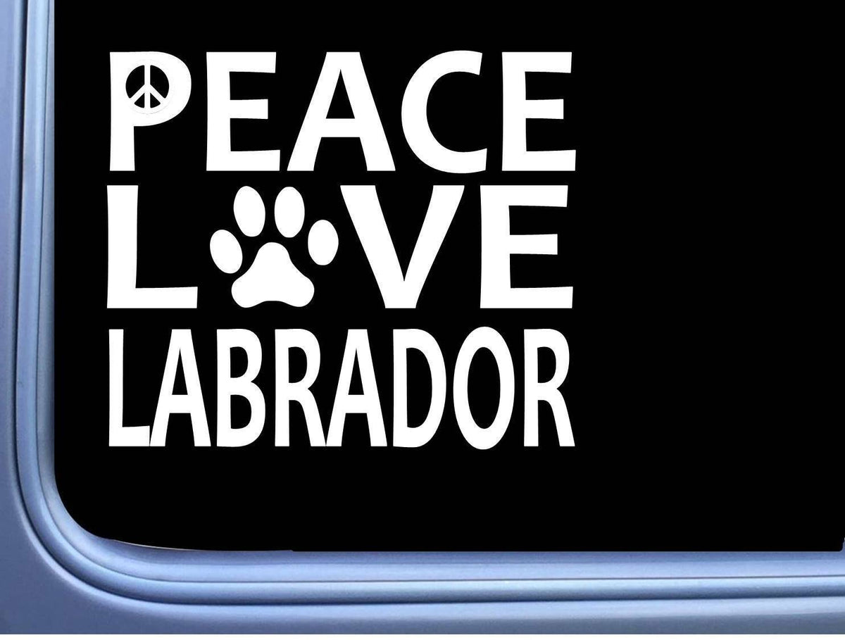 Labrador Retriever Peace Love Dog Vinyl Decal – 6 Inch