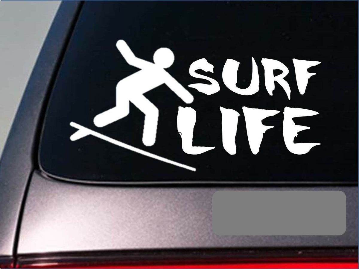 Surf Life Surf Board Wax Surfing Ocean Beach Wave Vinyl Decal – 8 Inch