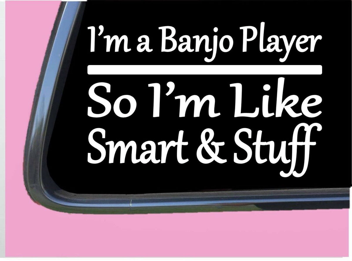 Banjo Player Smart Stuff Vinyl Decal – 8 Inch