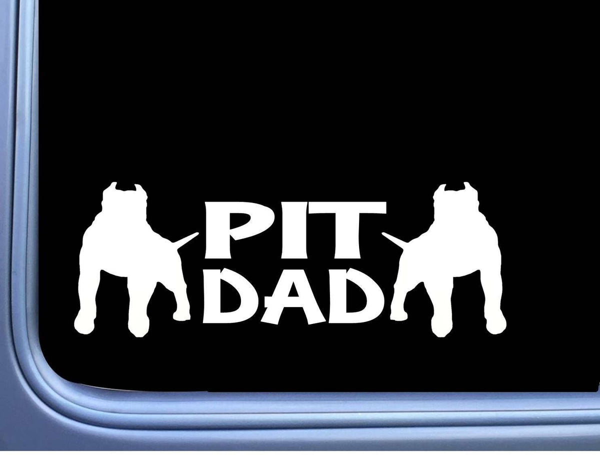 Pit Dad Dog Pit Bull Vinyl Decal – 8 Inch