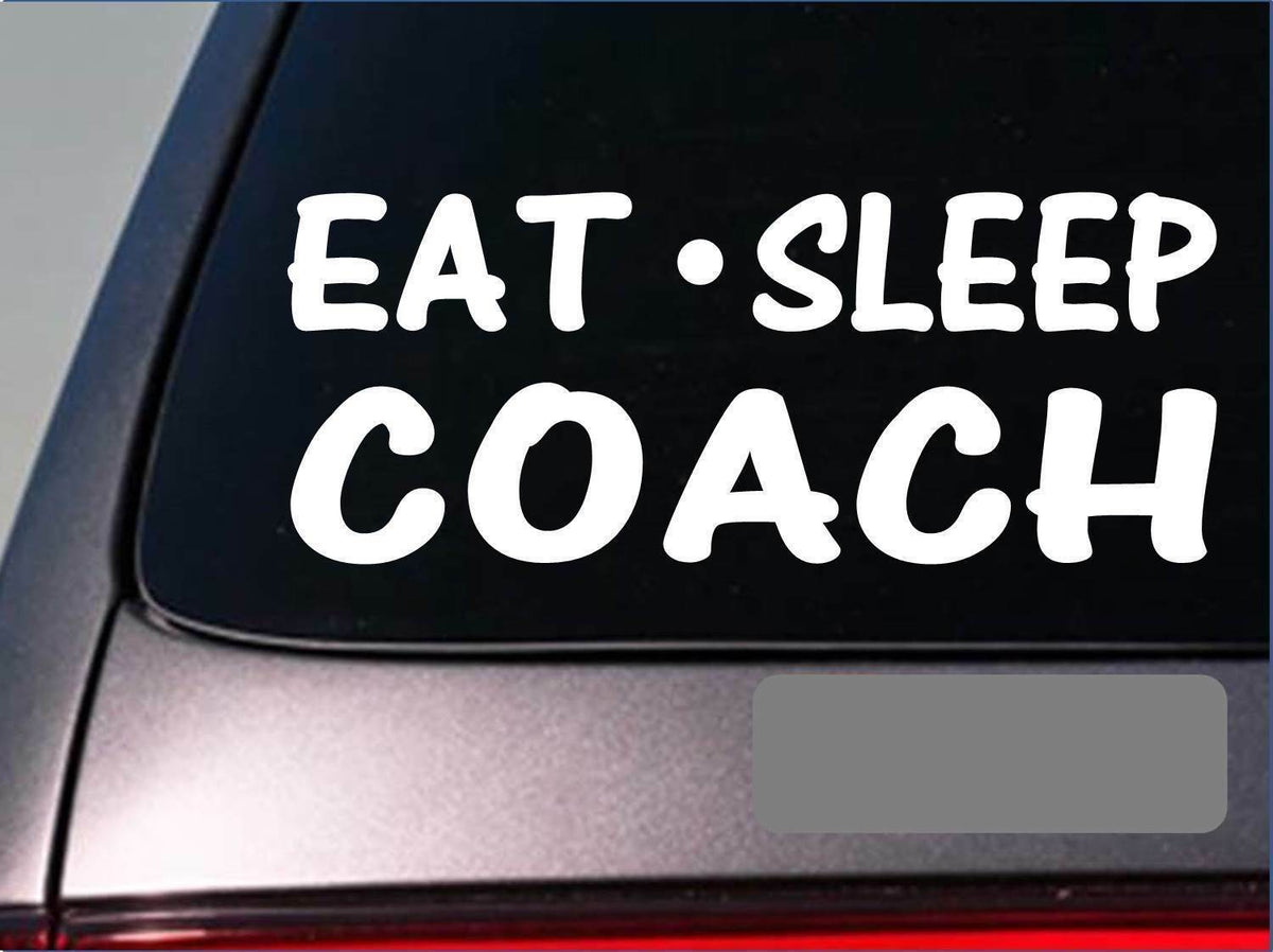 Eat Sleep Coach Vinyl Decal – 8 Inch