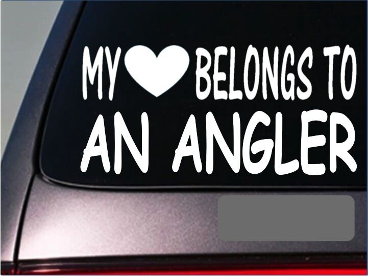 Angler My Heart Belongs Vinyl Decal – 8 Inch