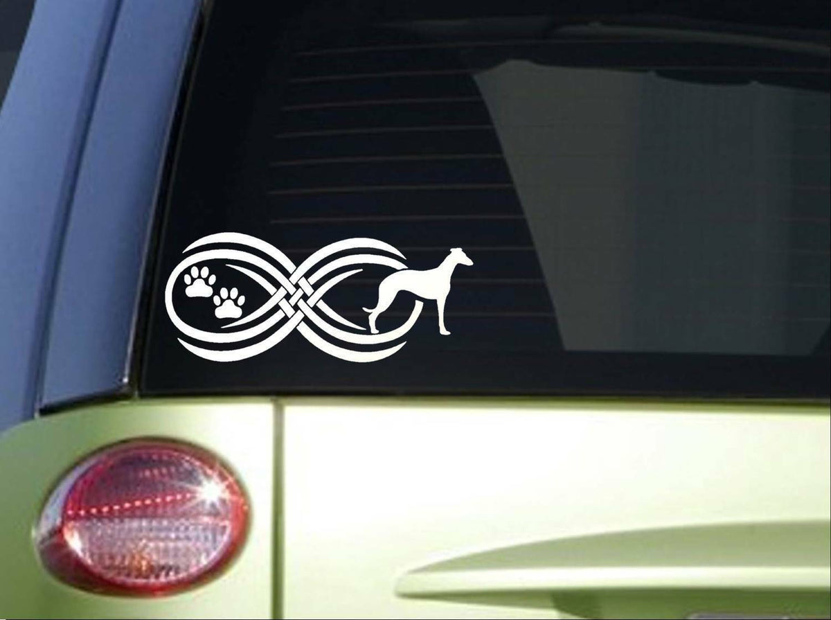 Tribal Whippet Infinity Vinyl Decal – 8.5 Inch