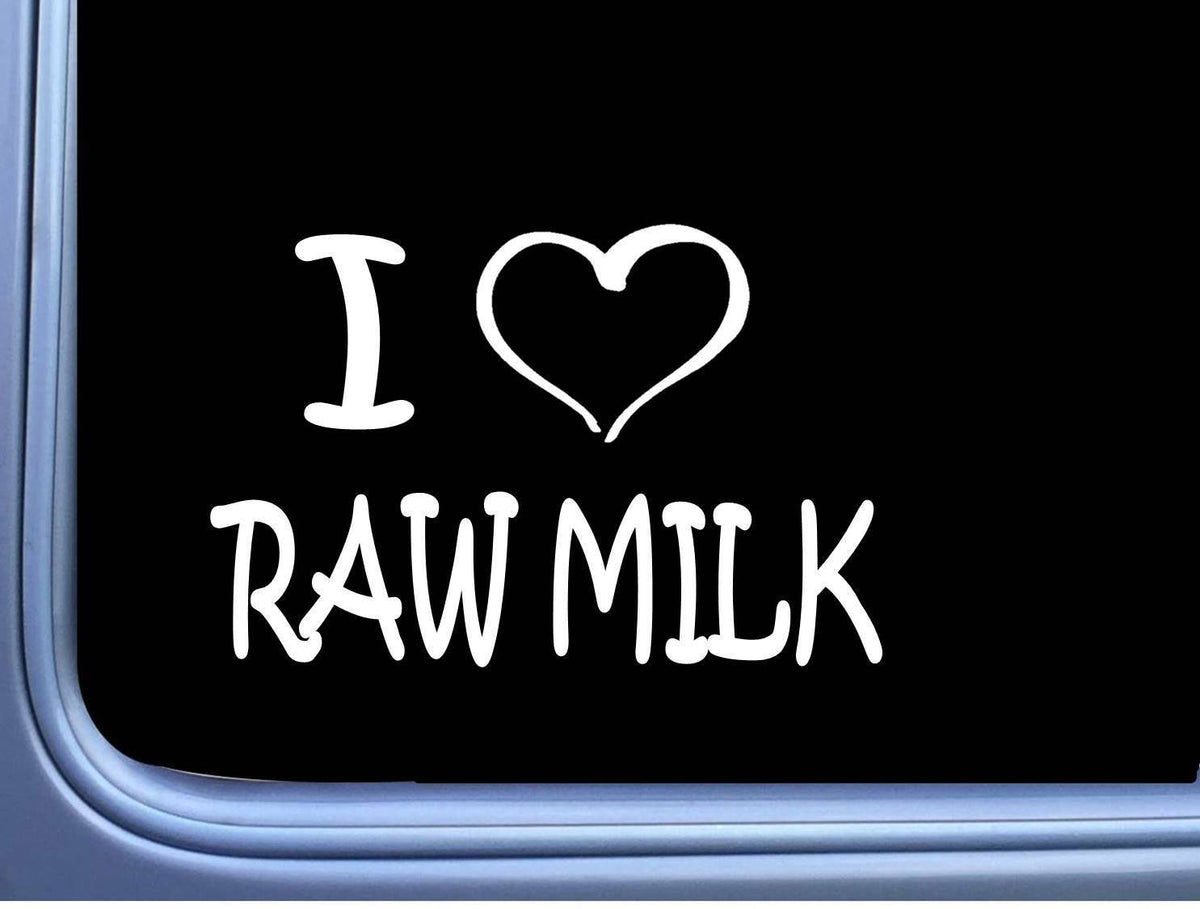 I Heart Raw Milk Vinyl Decal – 8 Inch