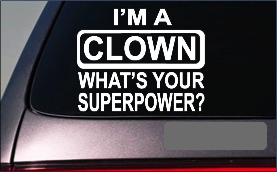 Clown Superpower Vinyl Decal – 8 Inch